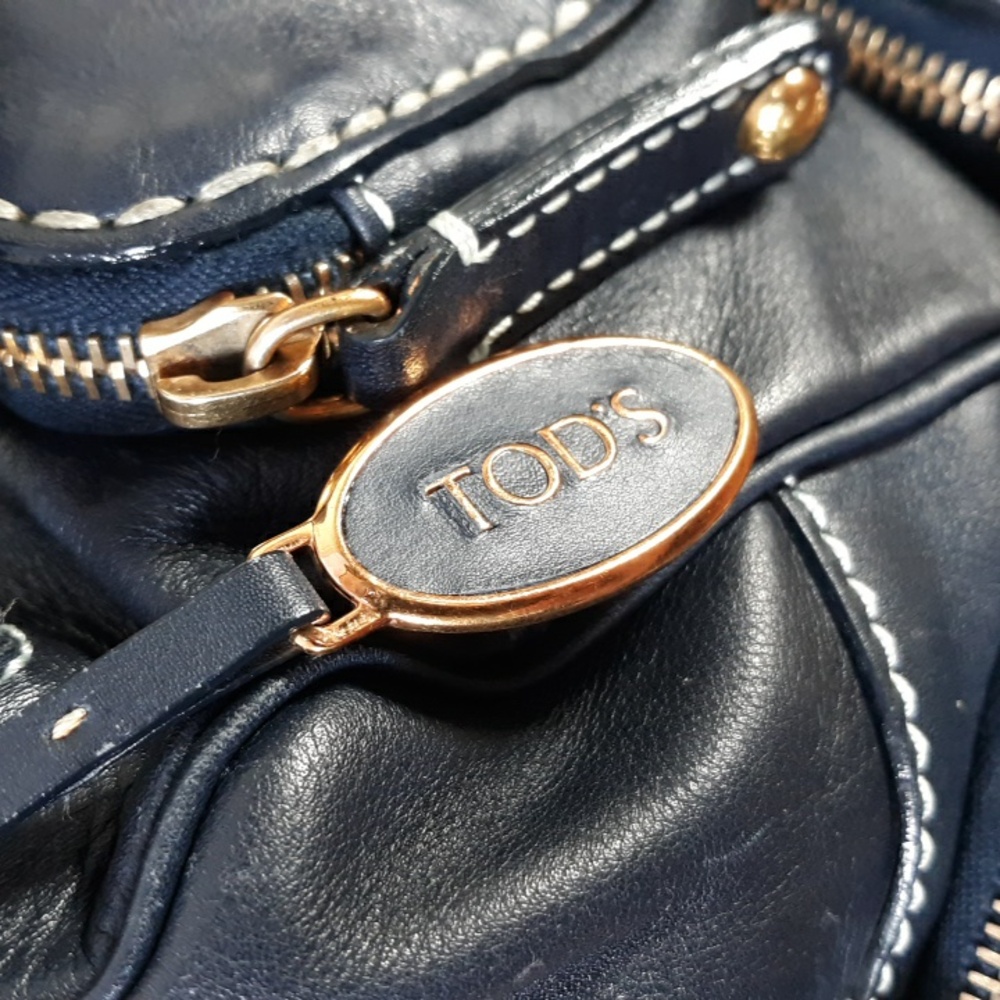 TOD'S Shoulder Leather Zip Pocket Handbag - Picture 7 of 16